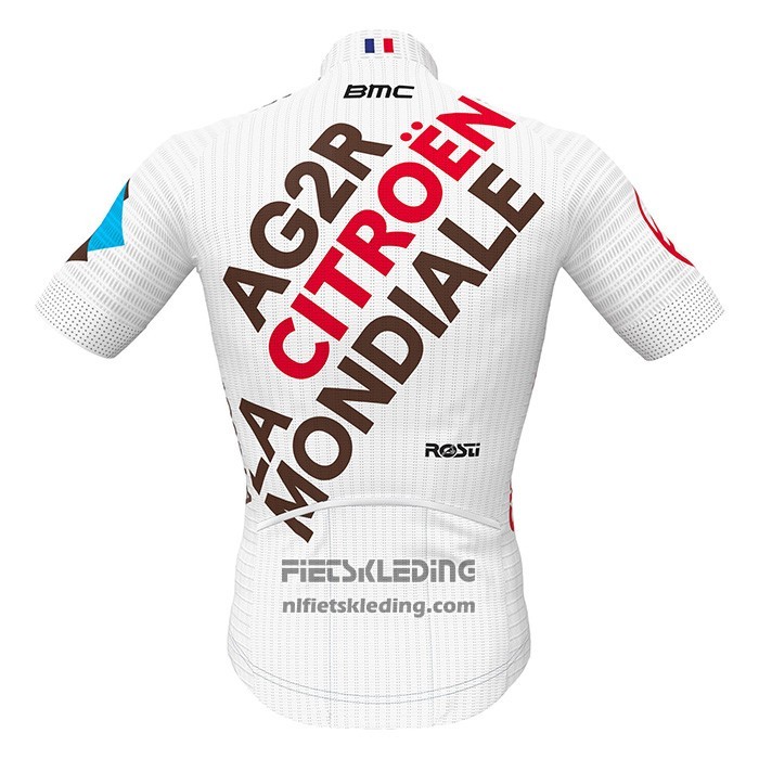 2022 Fietskleding Ag2r La Mondiale Wit Korte Mouwen en Koersbroek